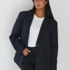 Vestes L Manteaux | Blazers^Outfitbook Blazer droit rayures BLEU