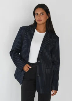 Vestes L Manteaux | Blazers^Outfitbook Blazer droit rayures BLEU