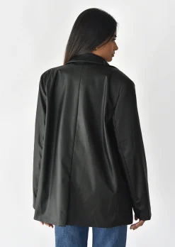Vestes L Manteaux | Blazers^Outfitbook Blazer oversize simili cuir NOIR