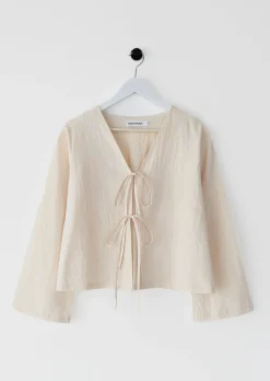 Chemises L Blouses | Hauts^Outfitbook Blouse à nouer BEIGE