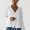 Chemises L Blouses | Hauts^Outfitbook Blouse à nouer BLANC