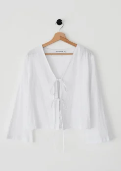 Chemises L Blouses | Hauts^Outfitbook Blouse à nouer BLANC