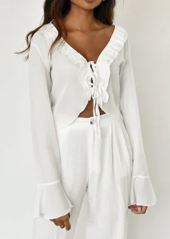 Chemises L Blouses | Hauts^Outfitbook Blouse he nouée BLANC