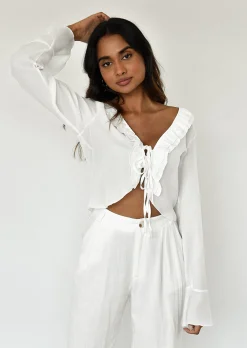 Chemises L Blouses | Hauts^Outfitbook Blouse he nouée BLANC
