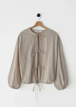 Hauts | Chemises L Blouses^Outfitbook Blouse en coton à nouer AVOINE