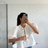 Chemises L Blouses | Hauts^Outfitbook Blouse manches bouffantes à nouer BLANC