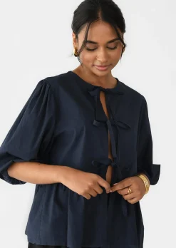 Chemises L Blouses | Hauts^Outfitbook Blouse manches bouffantes avec noeuds