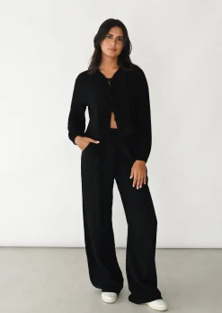 Chemises L Blouses | Hauts^Outfitbook Blouse texturée à nouer NOIR