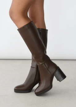 Bottes^Outfitbook Bottes hautes à talons MARRON
