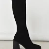 Bottes^Outfitbook Bottes hautes talon suède NOIR