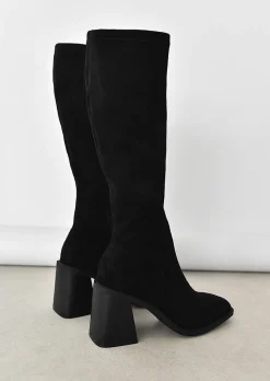 Bottes^Outfitbook Bottes hautes talon suède NOIR