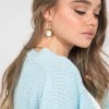 Bijoux^Outfitbook Boucles d'oreilles avec pendentif nacré doreilles