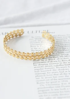 Bijoux^Outfitbook Bracelet doré à double rang jonc