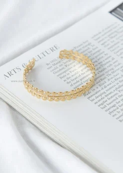 Bijoux^Outfitbook Bracelet doré à double rang jonc