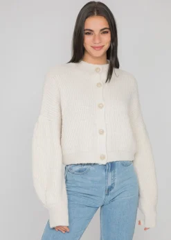 Pulls L Cardigans^Outfitbook Cardigan en maille boutonné à col montant BEIGE
