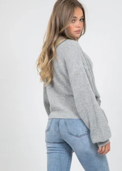 Pulls L Cardigans^Outfitbook Cardigan cache-cœur noué sur le devant gris
