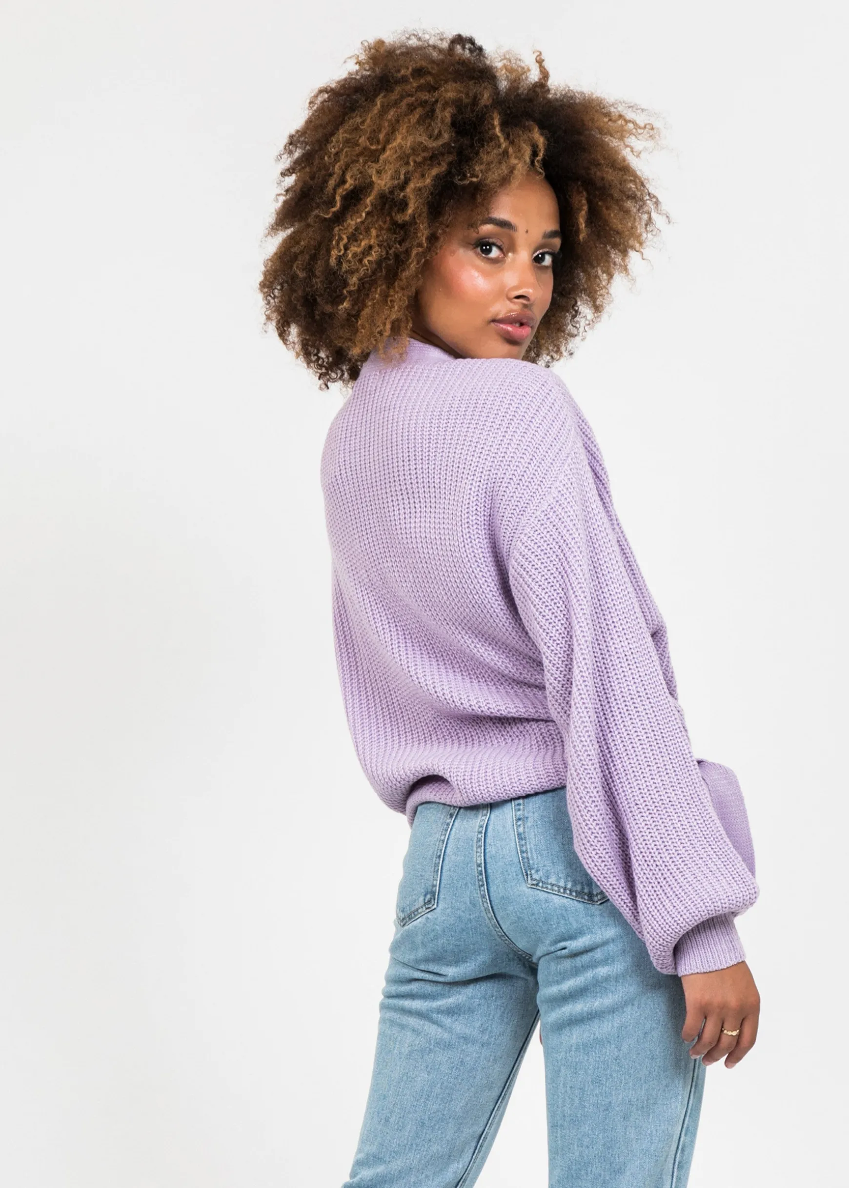 Pulls L Cardigans^Outfitbook Cardigan cache-cœur noué sur le devant violet