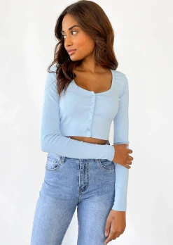 Pulls L Cardigans^Outfitbook Cardigan court boutonné BLEU