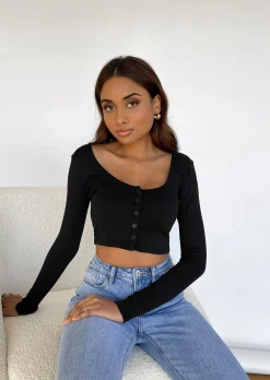 Pulls L Cardigans^Outfitbook Cardigan court boutonné NOIR