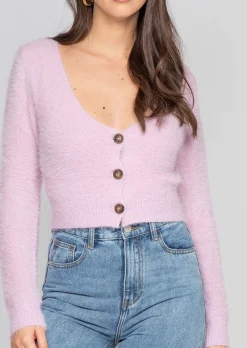 Pulls L Cardigans^Outfitbook Cardigan court duveteux LILAS