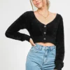 Pulls L Cardigans^Outfitbook Cardigan court duveteux NOIR