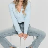 Pulls L Cardigans^Outfitbook Cardigan côtelé pelucheux BLEU