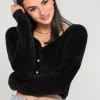 Pulls L Cardigans^Outfitbook Cardigan duveteux avec boutons perles NOIR