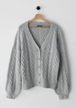 Pulls L Cardigans^Outfitbook Cardigan en maille torsadé GRIS