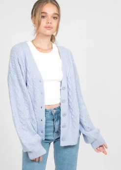 Pulls L Cardigans^Outfitbook Cardigan en maille torsadé BLEU