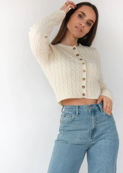 Pulls L Cardigans^Outfitbook Cardigan en maille torsadée BEIGE