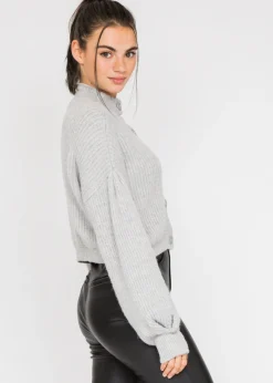 Pulls L Cardigans^Outfitbook Cardigan en maille boutonné à col montant GRIS