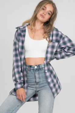 Chemises L Blouses | Hauts^Outfitbook Chemise à carreaux violet