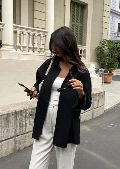 Chemises L Blouses | Hauts^Outfitbook Chemise en coton NOIR