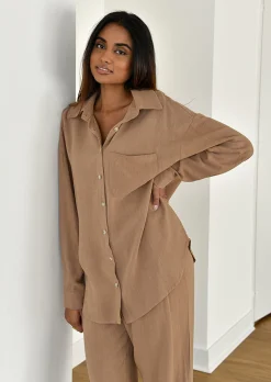 Chemises L Blouses | Hauts^Outfitbook Chemise en lin oversize TAUPE