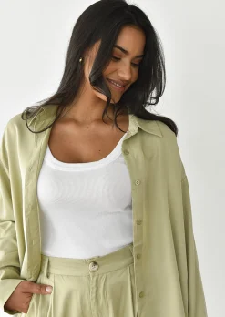 Chemises L Blouses | Hauts^Outfitbook Chemise oversize fluide VERT