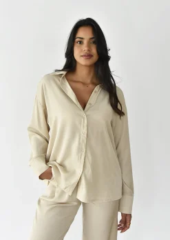 Chemises L Blouses | Hauts^Outfitbook Chemise oversize fluide BEIGE