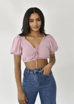 Hauts^Outfitbook Crop top en lin ROSE