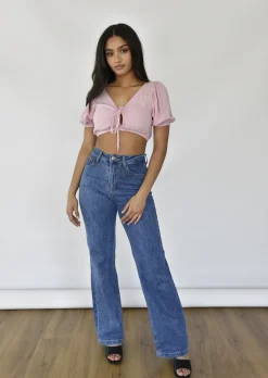 Hauts^Outfitbook Crop top en lin ROSE