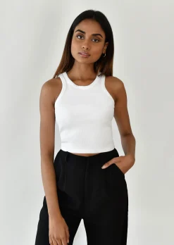 Hauts^Outfitbook Débardeur côtelé blanc