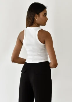 Hauts^Outfitbook Débardeur côtelé blanc
