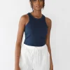 Hauts^Outfitbook Débardeur côtelé BLEU