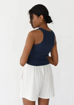 Hauts^Outfitbook Débardeur côtelé BLEU
