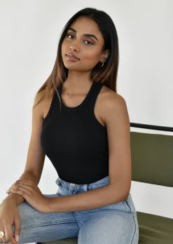 Hauts^Outfitbook Débardeur côtelé NOIR