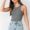 Hauts^Outfitbook Débardeur en maille côtelée GRIS