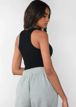 Hauts^Outfitbook Débardeur en maille côtelée NOIR