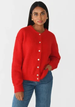Pulls L Cardigans^Outfitbook Gilet boutonné ROUGE