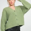 Pulls L Cardigans^Outfitbook Gilet boutonné en grosse maille sauge VERT