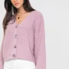 Pulls L Cardigans^Outfitbook Gilet boutonné en grosse maille lavande LILAS