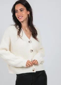 Pulls L Cardigans^Outfitbook Gilet boutonné en grosse maille BEIGE