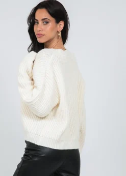 Pulls L Cardigans^Outfitbook Gilet boutonné en grosse maille BEIGE